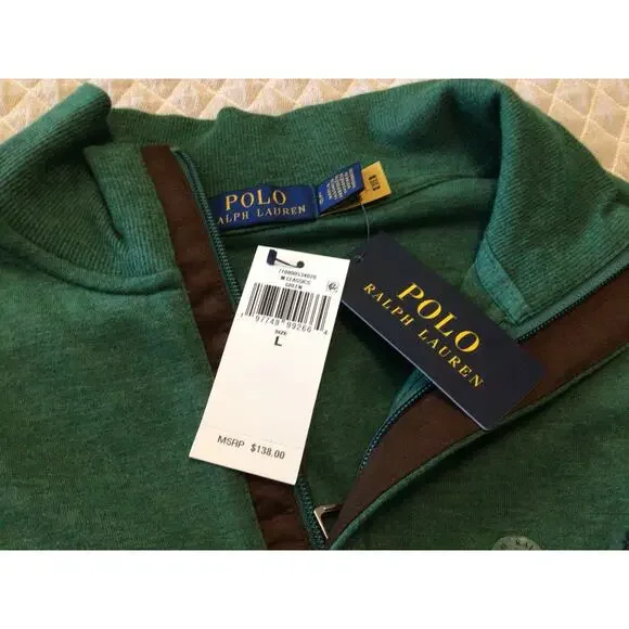 Polo Ralph Lauren Green pullover Green NWT Quarter Zip - Picture 2 of 5